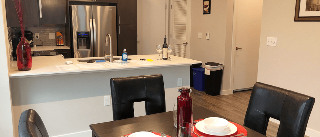 View Properties In San Antonio Alamo Corporate Housing   Downtown San Antonio Corporate Apartments Kitchen Table 1120x480 